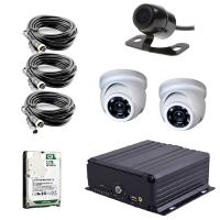 Комплект видеонаблюдения на транспорт с HDD на 3 камеры ВизорМонитор(онлайн)